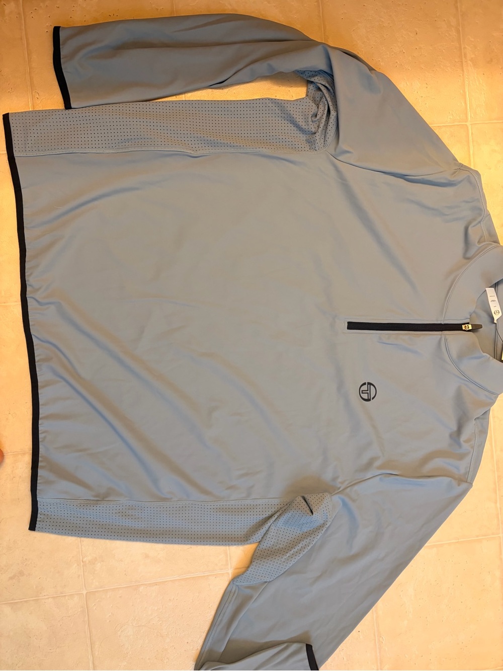 Sergio Tacchini Light Blue Quarter-Zip Performance Jacket